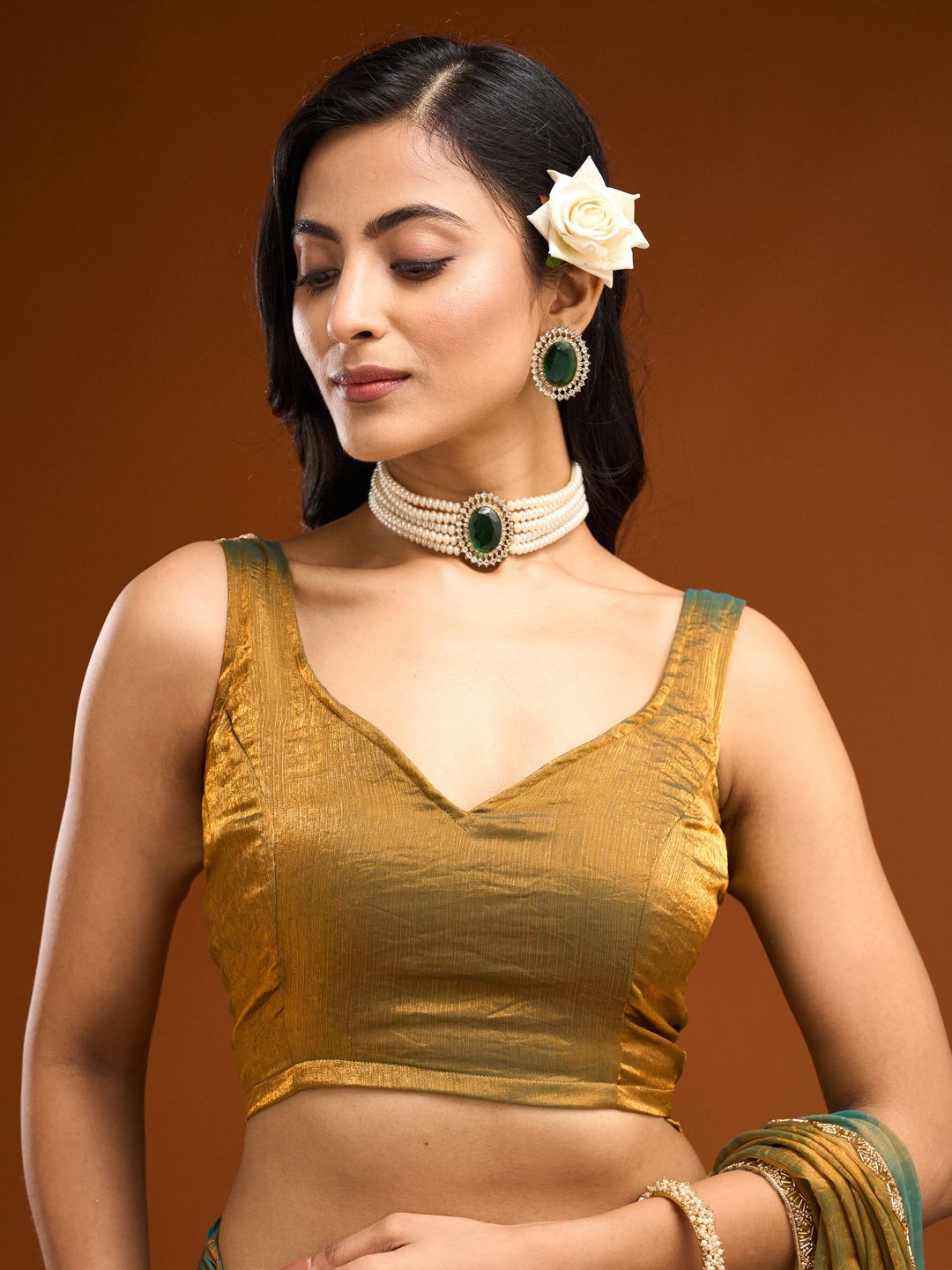 golden mustard satin silk saree, modern party wear, elegant cocktail look, minimalist festive draping style