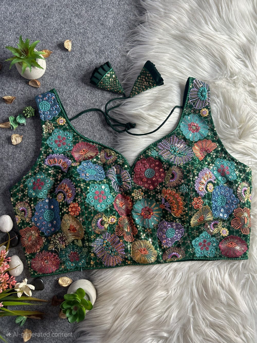 georgette embroidery multi work blouse