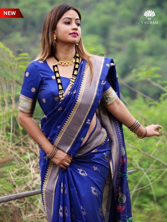 Handwoven Paithani Silk Saree – Maharashtrian Bridal Saree | Traditional Indian Wedding & Festive Wear