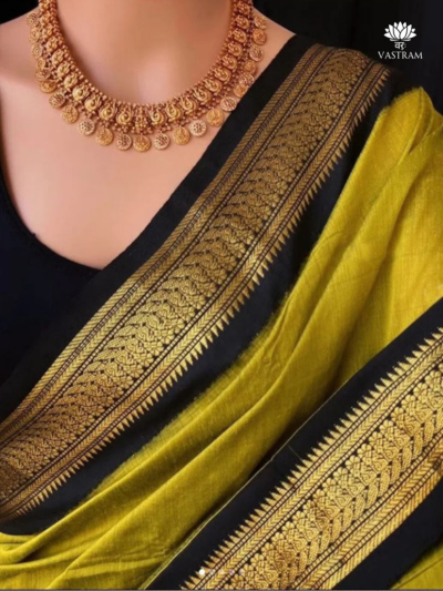 Methi Yellow South Indian Silk Saree – A Symbol of Tradition and Grace Adorned with Subtle Golden Hues for a Radiant Wedding Look