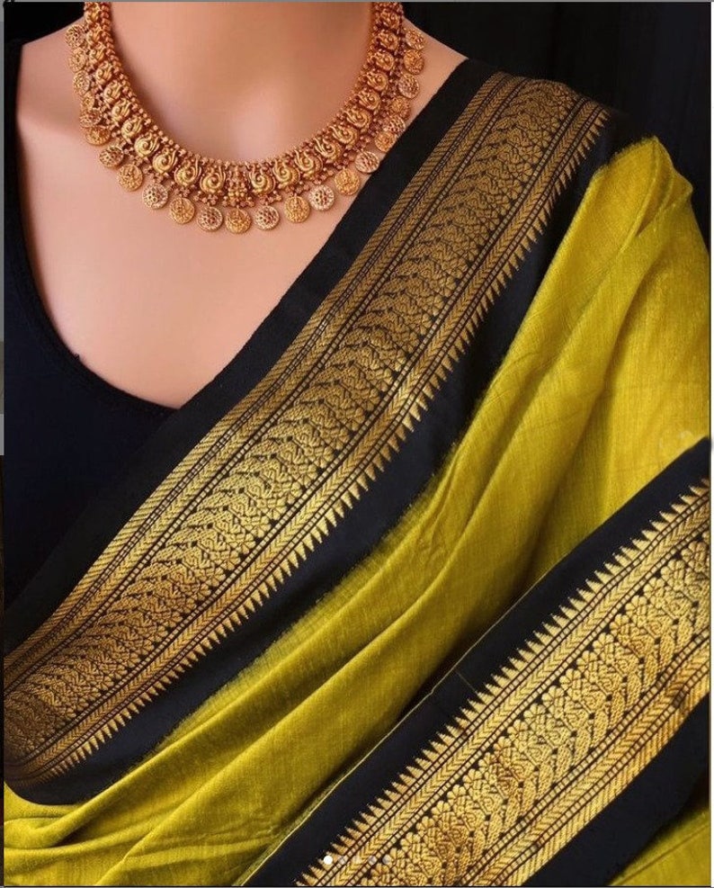 South Indian Silk Saree in Methi Yellow for Weddings