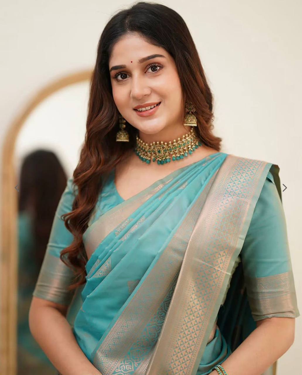 elegant lichi silk saree with zari border | traditional indian saree for festive & wedding wear