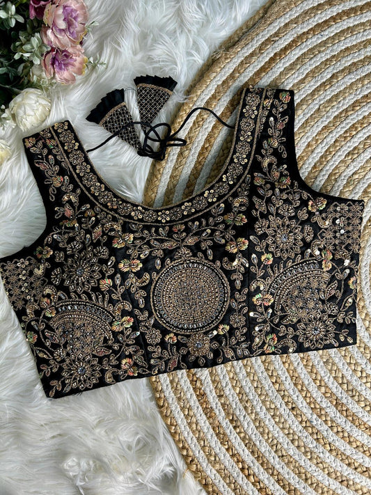 BEAUTIFUL HEAVY HANDWORK “V” NEACK BRIDAL BLOUSE