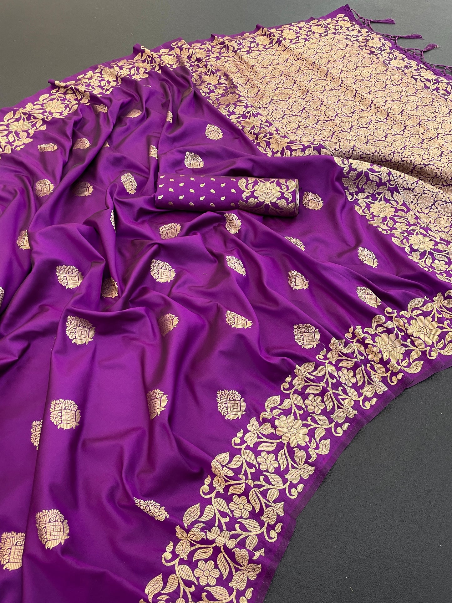 royal banarasi silk saree with golden zari work | wedding & festive wear | soft art silk saree with rich pallu & jacquard blouse | gift for her