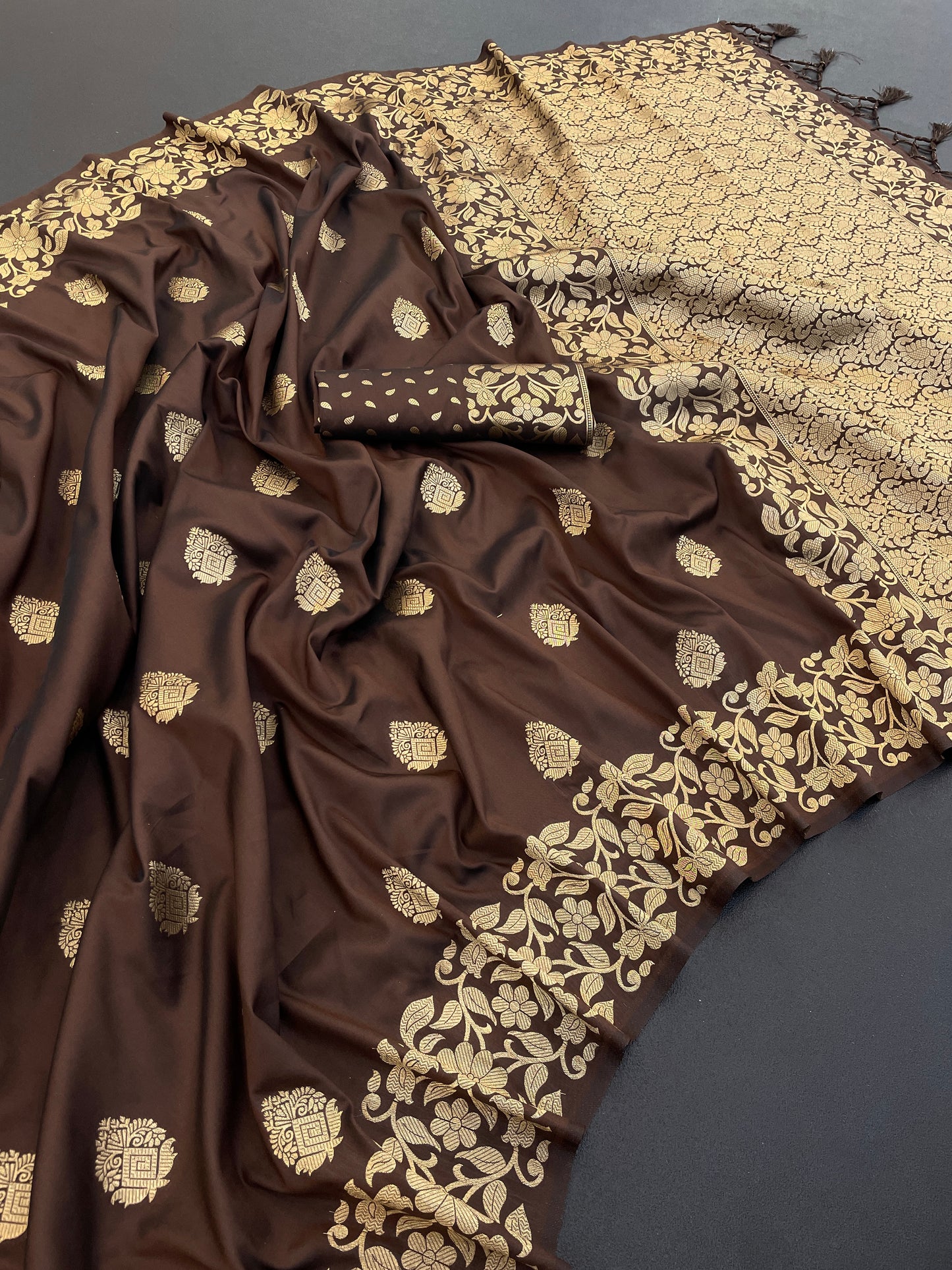 royal banarasi silk saree with golden zari work | wedding & festive wear | soft art silk saree with rich pallu & jacquard blouse | gift for her