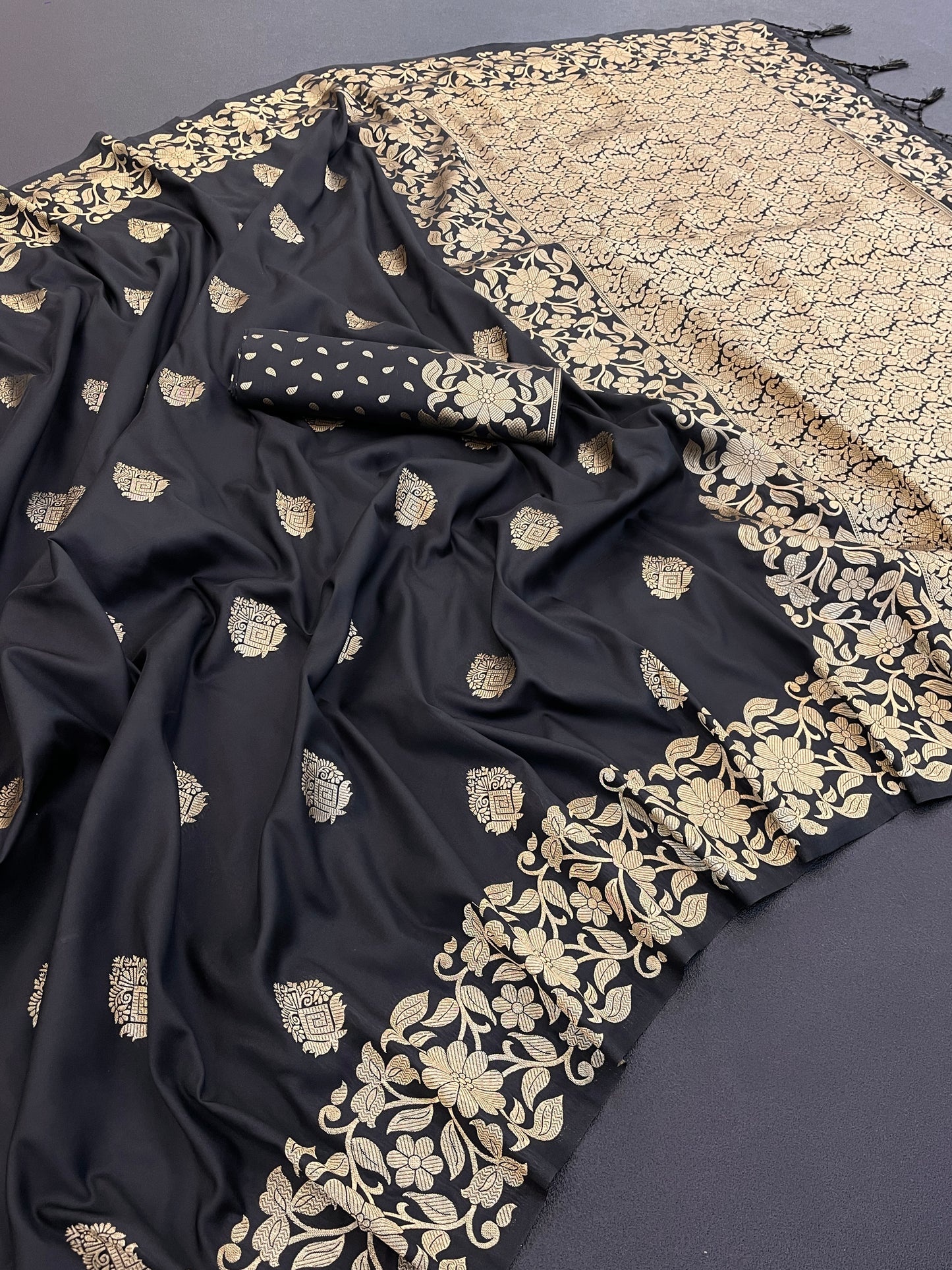 royal banarasi silk saree with golden zari work | wedding & festive wear | soft art silk saree with rich pallu & jacquard blouse | gift for her