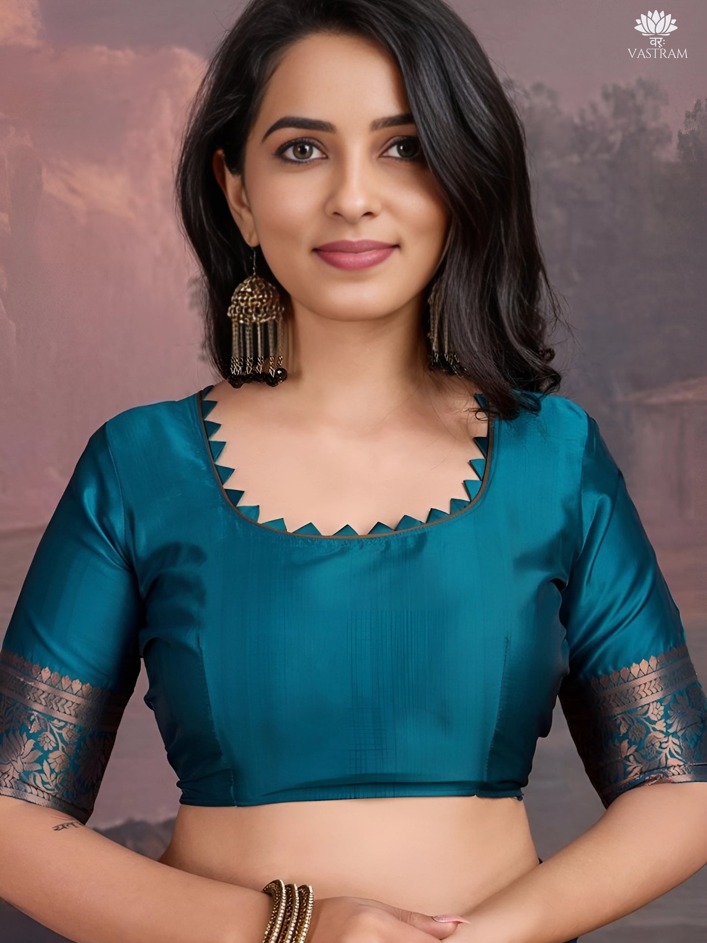 elegant navy blue kanjivaram silk saree with rich zari work | festive & wedding wear