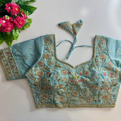 BEAUTIFUL HEAVY STARS & BEADS WORK BRIDAL BLOUSE