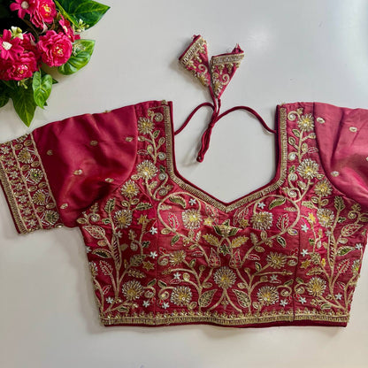BEAUTIFUL HEAVY STARS & BEADS WORK BRIDAL BLOUSE