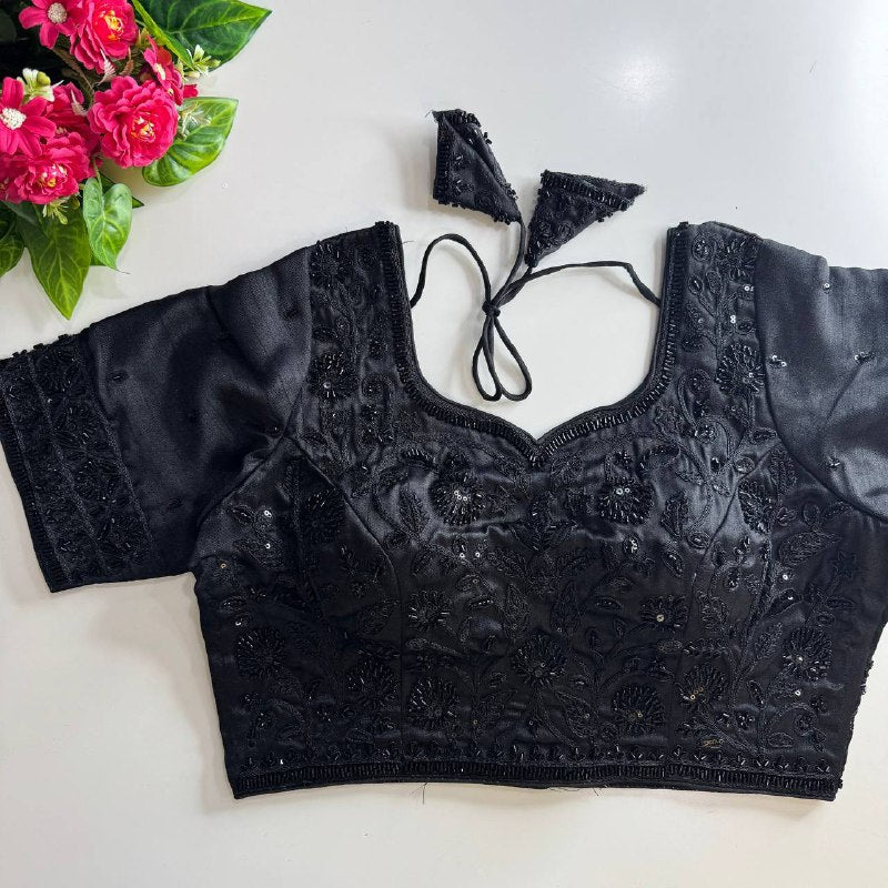 beautiful heavy stars & beads work bridal blouse