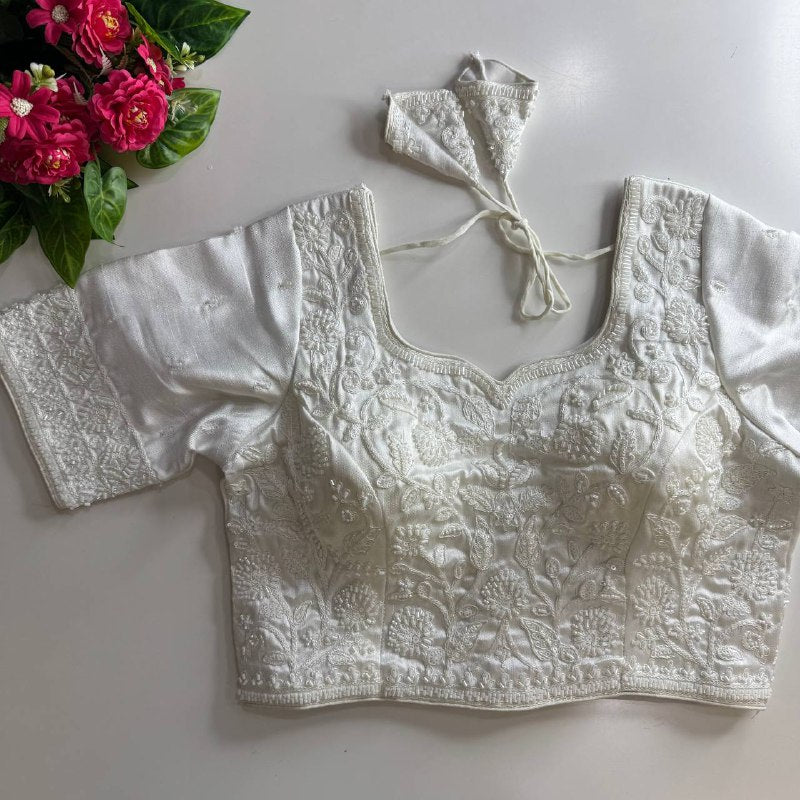 beautiful heavy stars & beads work bridal blouse
