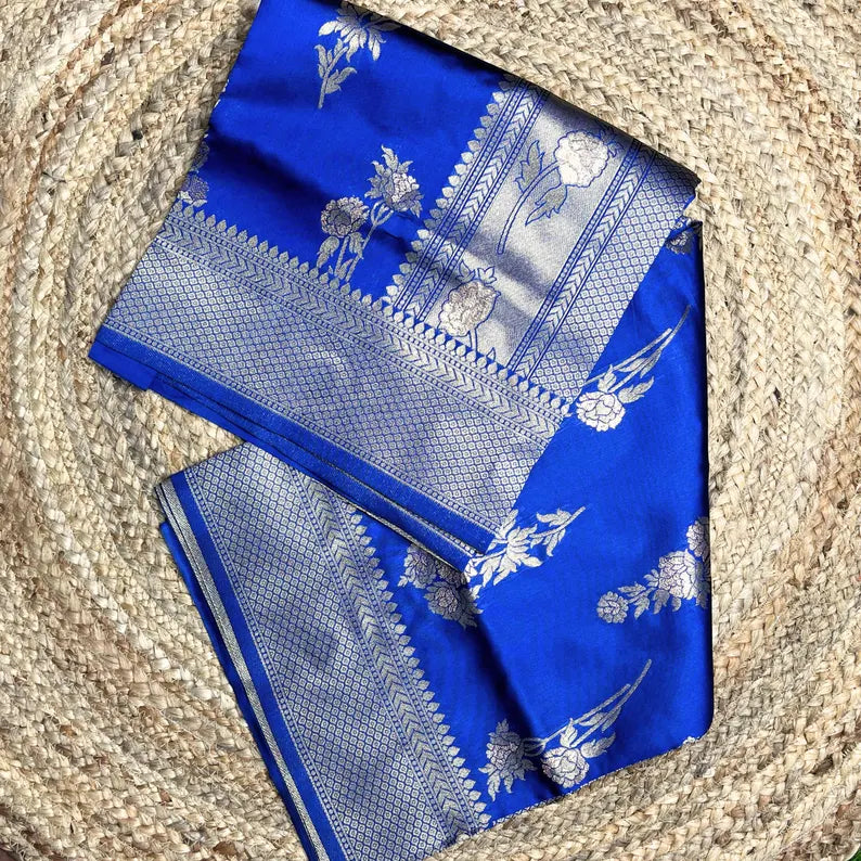 banarasi handloom art silk saree with heavy pallu party sarees | indian traditional sarees