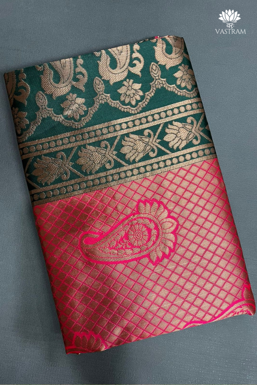 luxurious silk saree with stunning pallu and traditional zari.