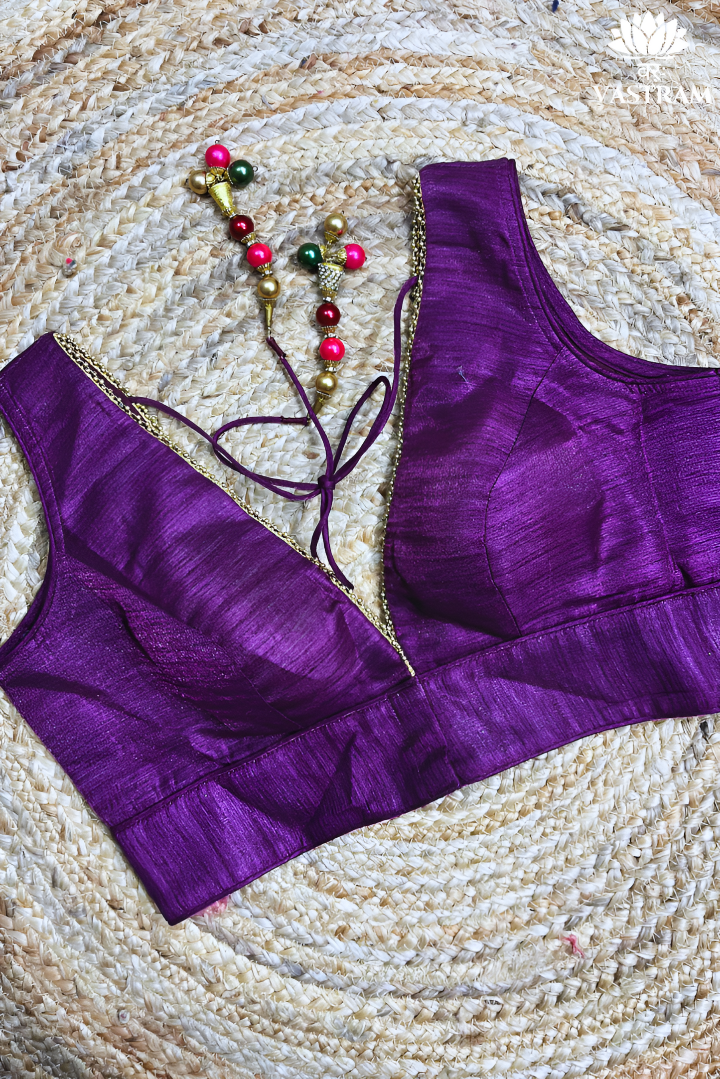 radiant purple blouse perfectly crafted for festive elegance.