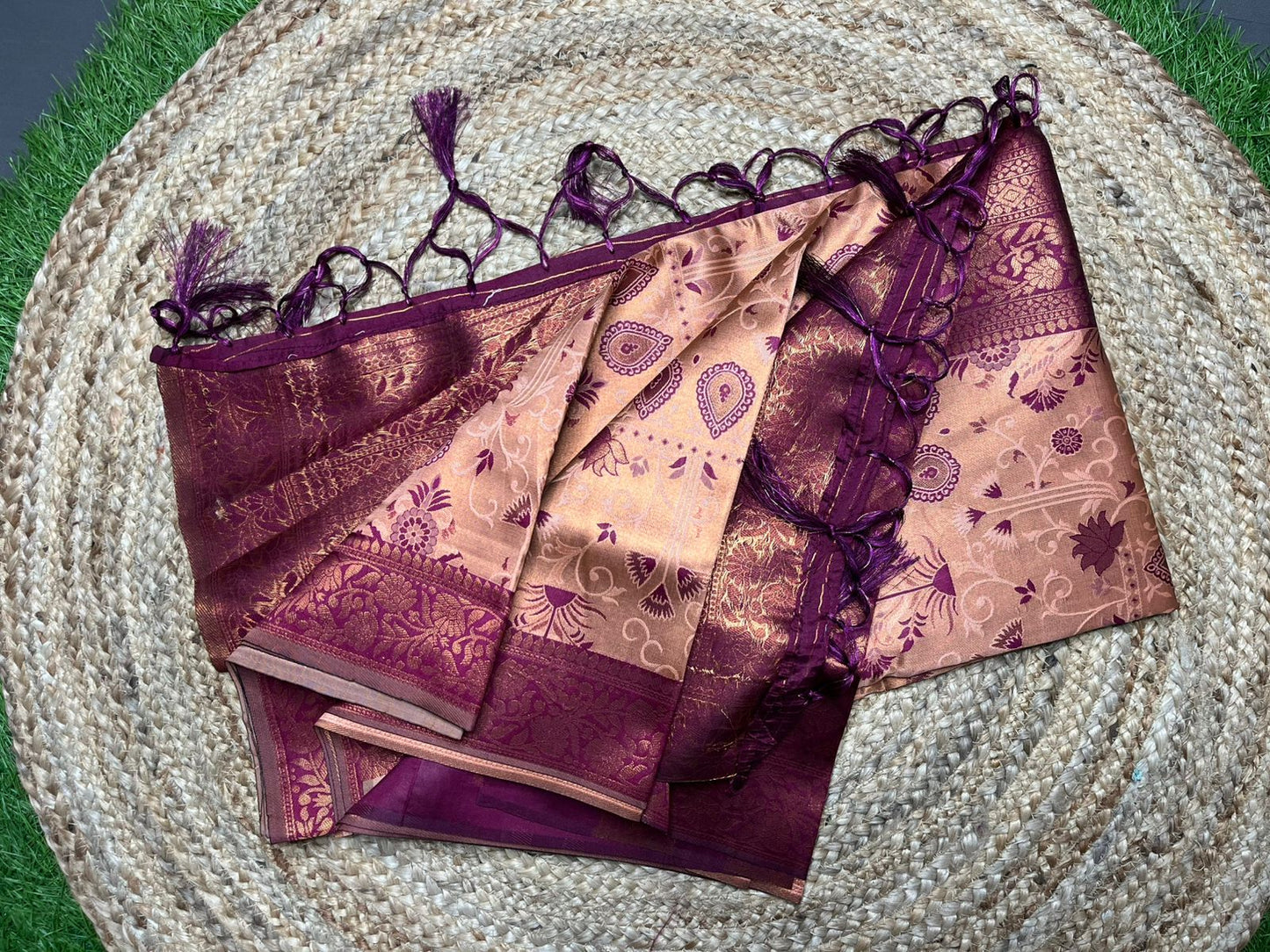 golden and purple sarees where tradition embraces royalty with peacock jari border, black blouse | indian wedding narayan pattu sari usa, australia, uk