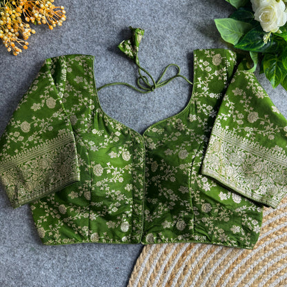 GREEN PURE DOLA SILK BLOUSE