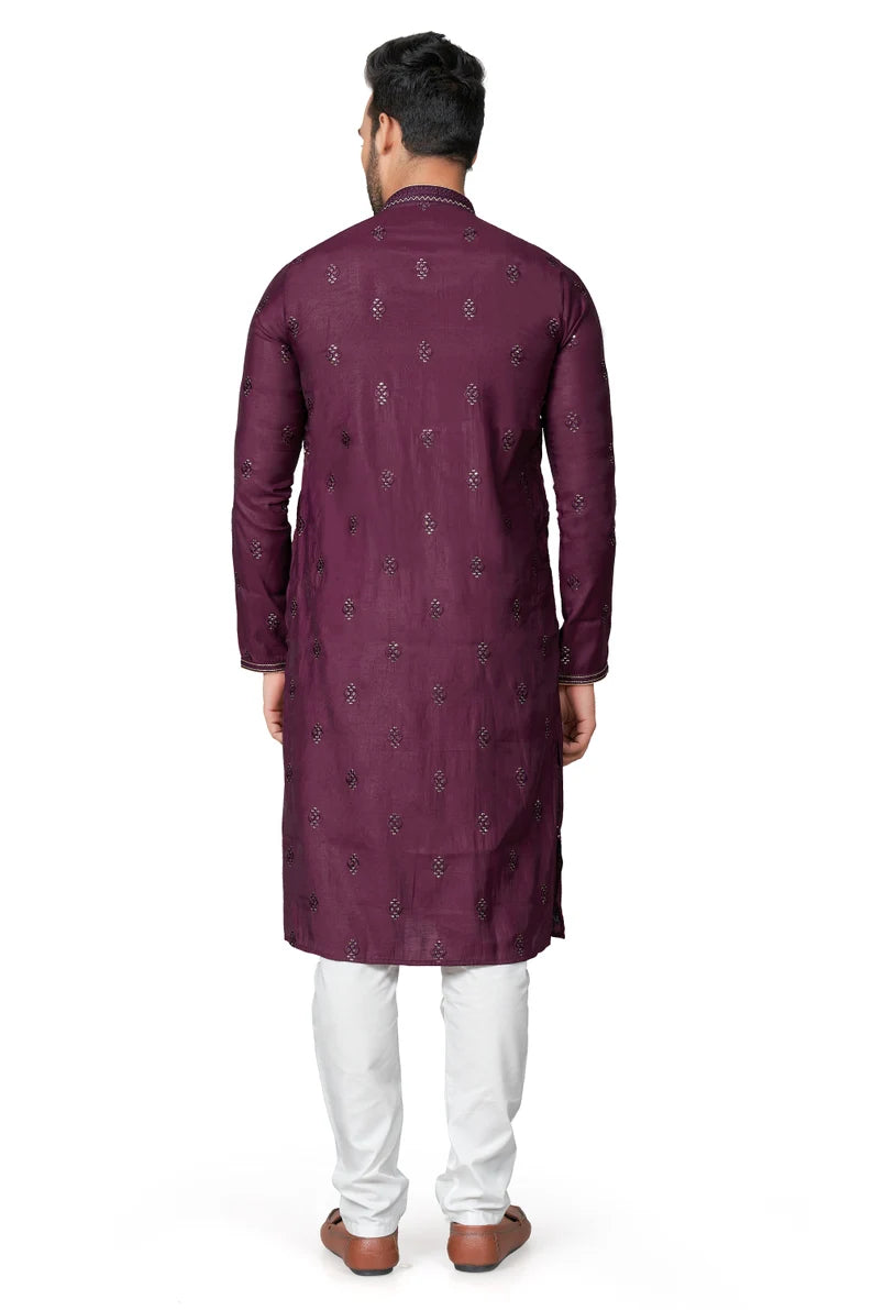 premium wine silk men kurta pajama in floral design | indian, pakistani wedding,party wear mens tradition kurta |fast delivery kurta to usa