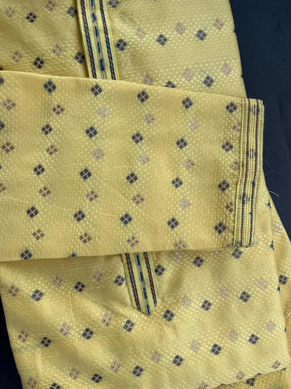 Premium Yellow Cotton Mens Kurta Pajama Set | Indian, Pakistani Wedding Party wear Mens Kurta Fast delivery to USA, Australia