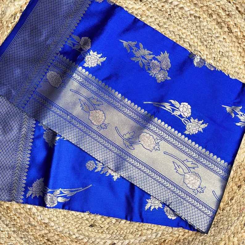 banarasi handloom art silk saree with heavy pallu party sarees | indian traditional sarees