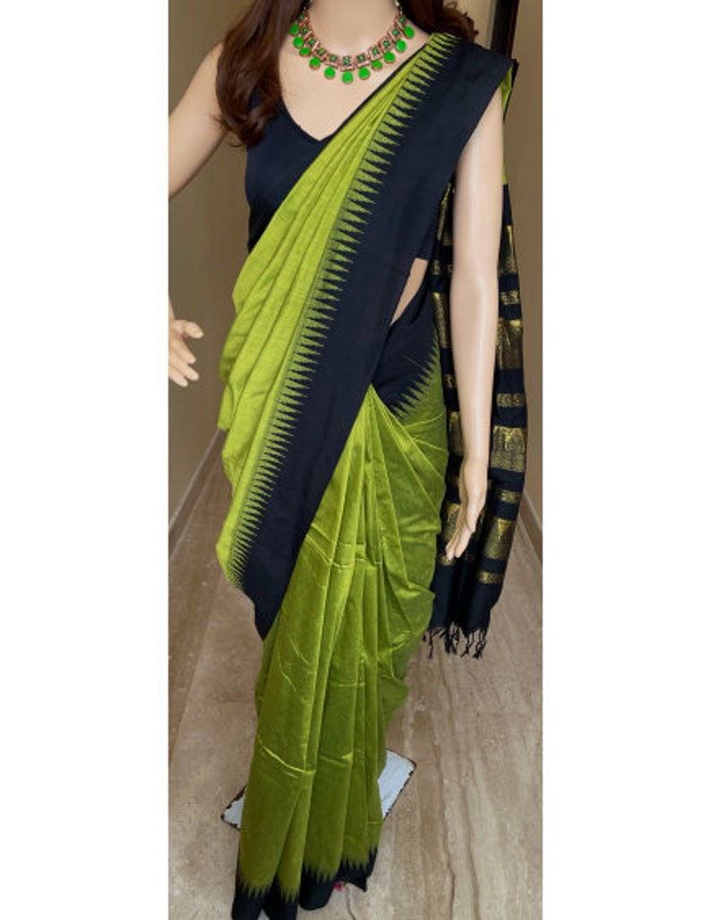Parrot Green Pure Paithani Silk saree for Women - Dress me Royal