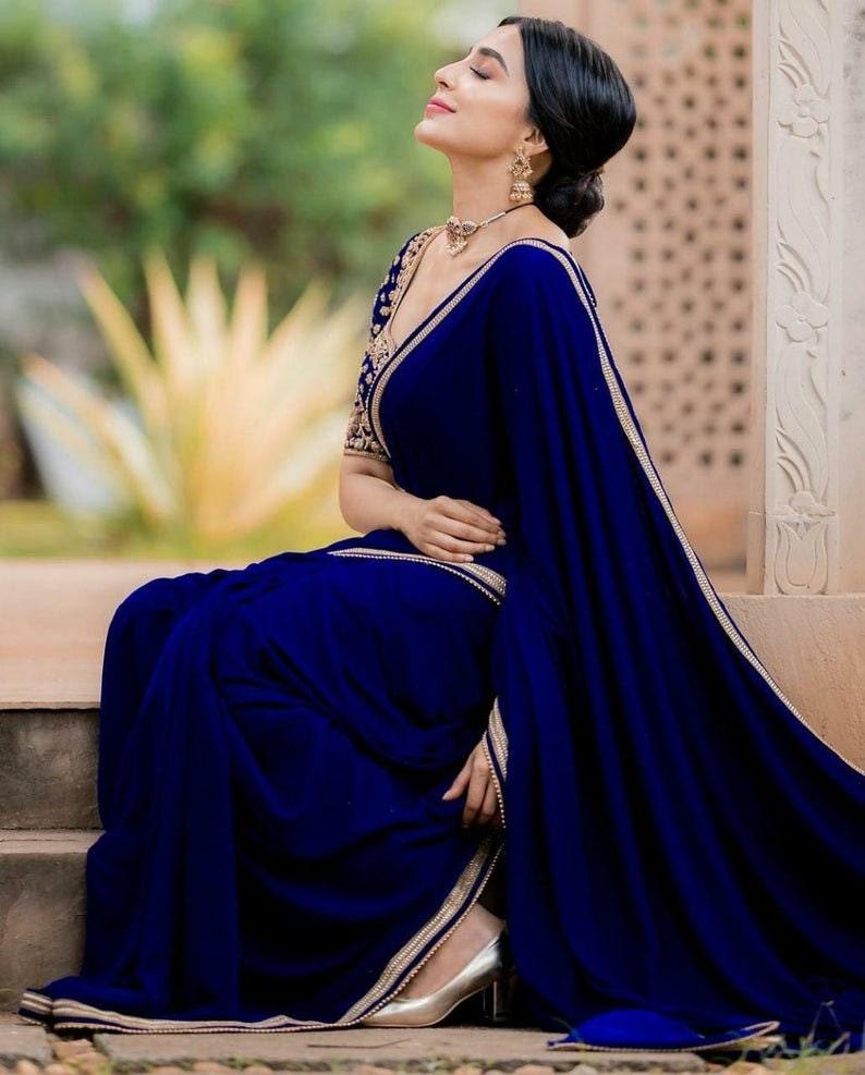 Buy Royal Blue Party Wear Designer Woven Saree Sarees Online at Best Prices  in India - Hecmo